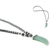 Green Aventurine Claw Pendant Hematite Beads Stone Chain Choker Fashion Women Necklace